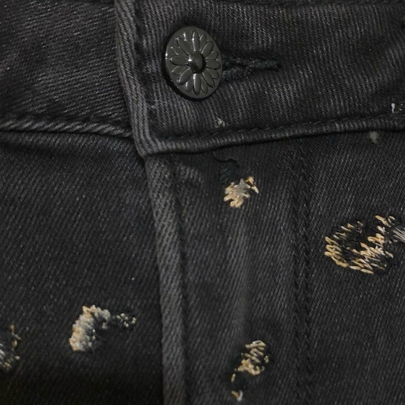 Black Driftwood All-Over Embroidered Cheetah Jackie High Waist Jeans Size 29 - Picture 3 of 7